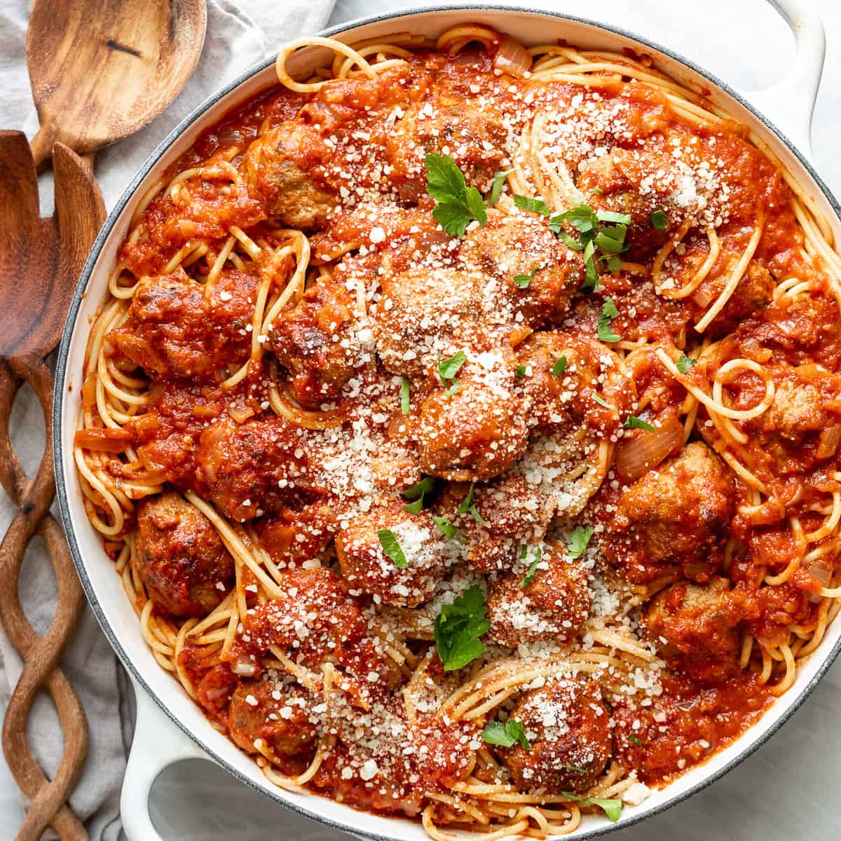 Classic Meatballs with Quick Marinara Sauce - Wild Thistle Kitchen
