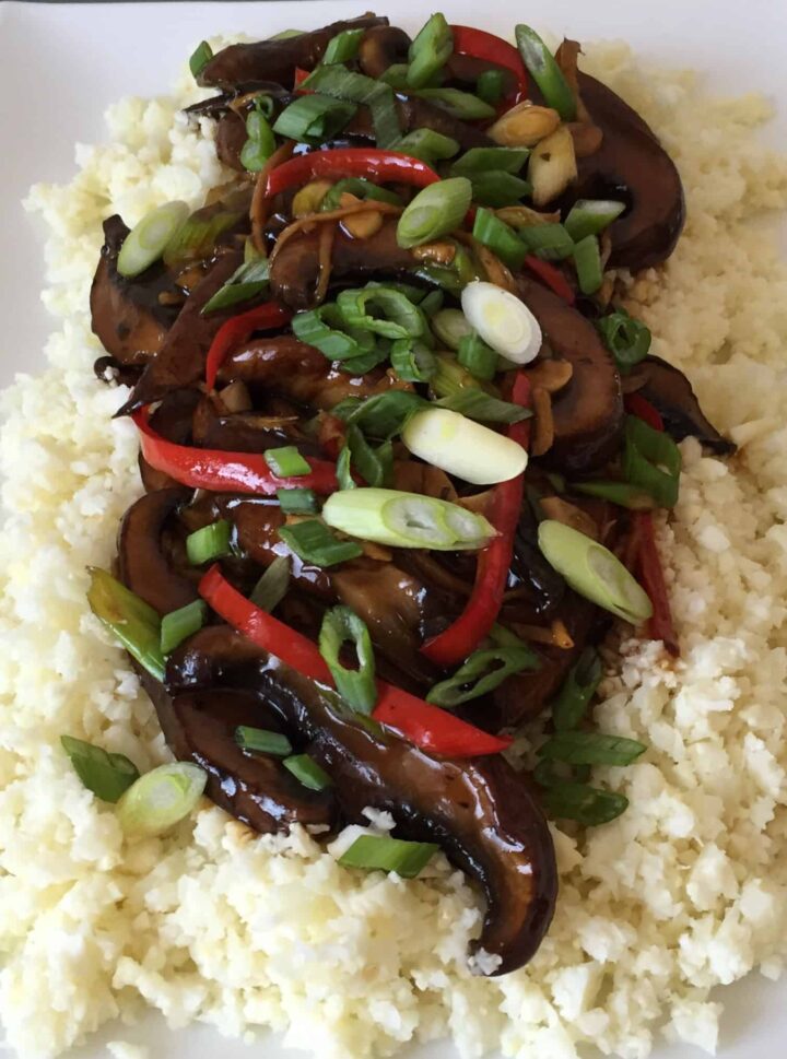 Paleo Portobello Mushroom Stir Fry with Cauliflower Rice wild thistle