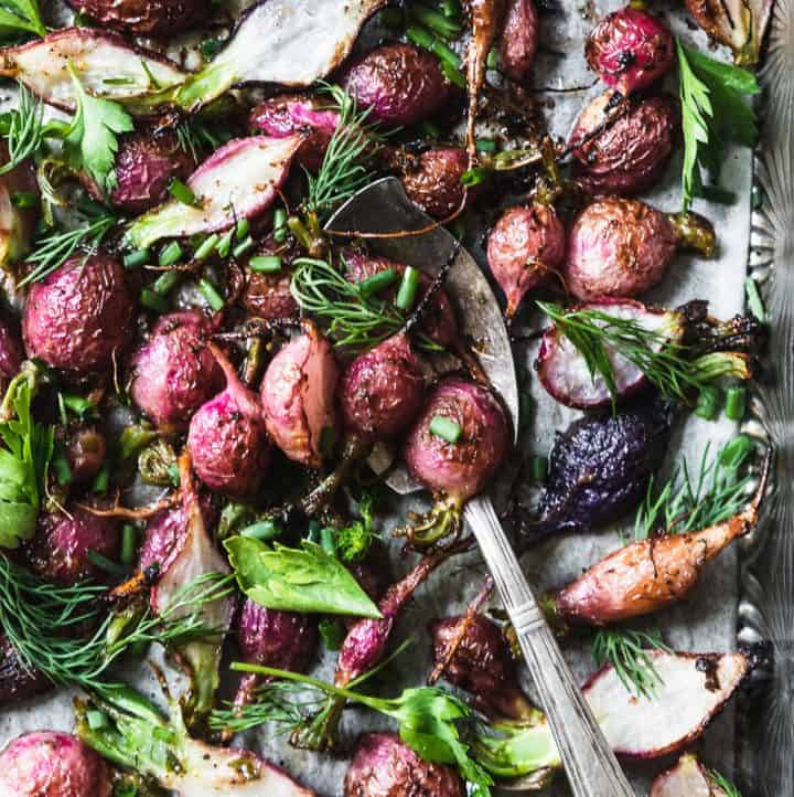 Roasted Radishes with Anchovy Butter {EASY} keto + paleo friendly