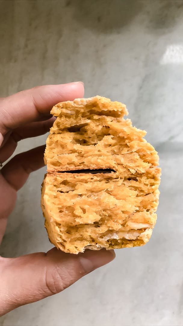 interior view of scone after baking