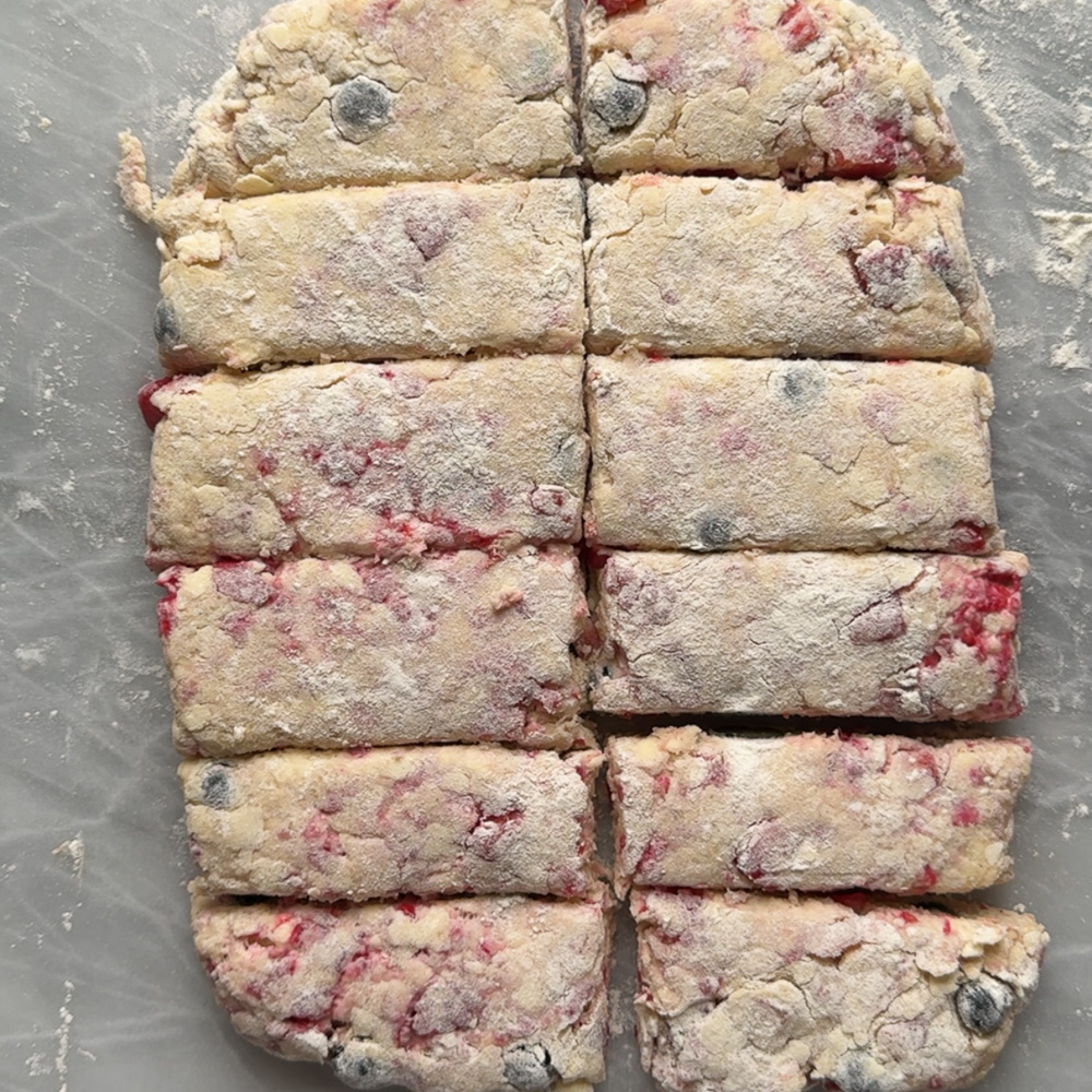 dough divided into 12 rectangles