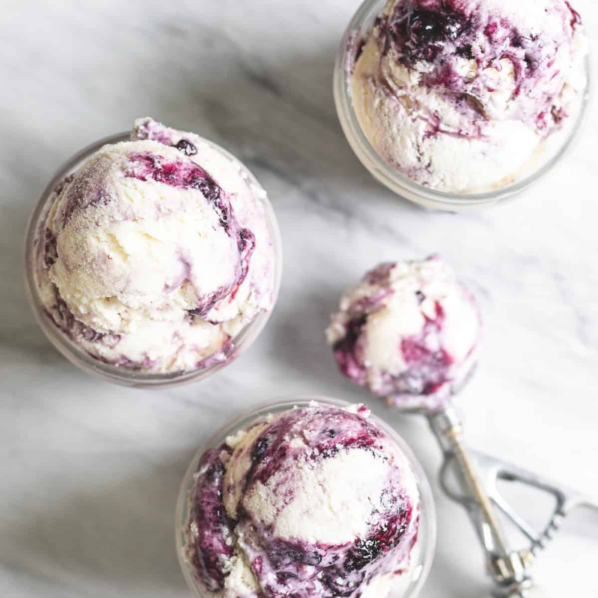 Lemon Blueberry Ice Cream - Wild Thistle Kitchen