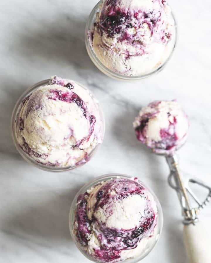 Lemon Blueberry Ice Cream - Wild Thistle Kitchen
