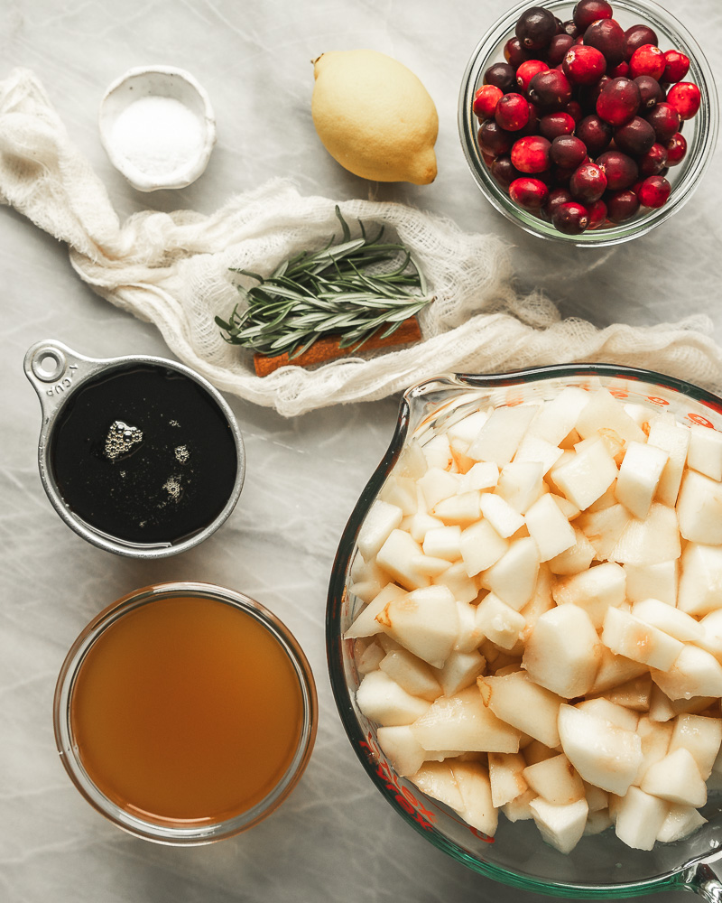 cranberry pear butter ingredients