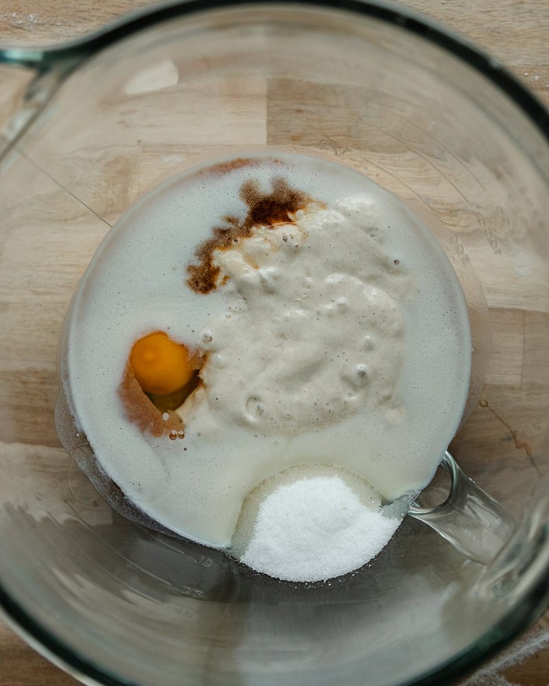 mixing bowl with wet ingredients