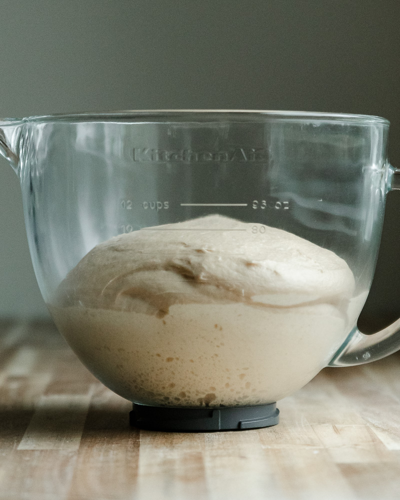 cinnamon roll dough after doubling in size