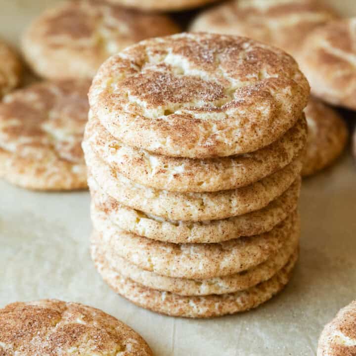 a stack of snickerdoodle cookies