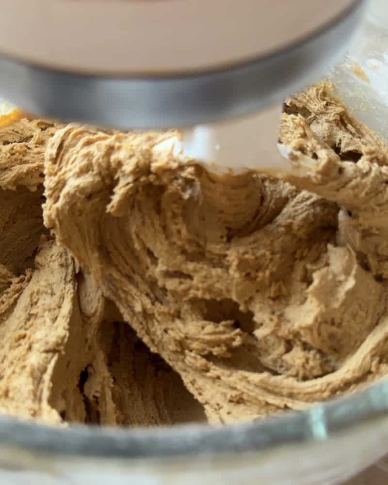 butter and sugar mixed together until fluffy in stand mixer